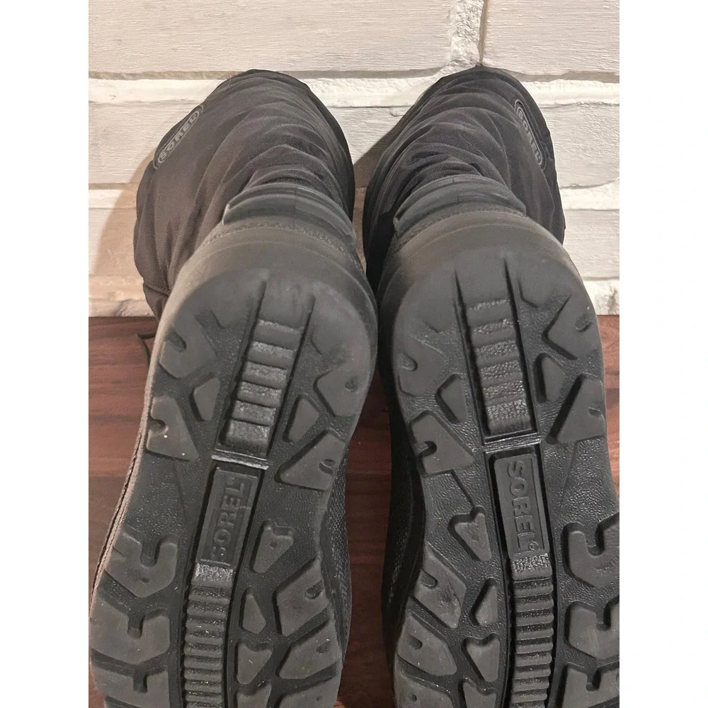 Sorel‎ Snow Pack Kids Black Winter Snow Boots Size 3 Insulated Waterproof Sled